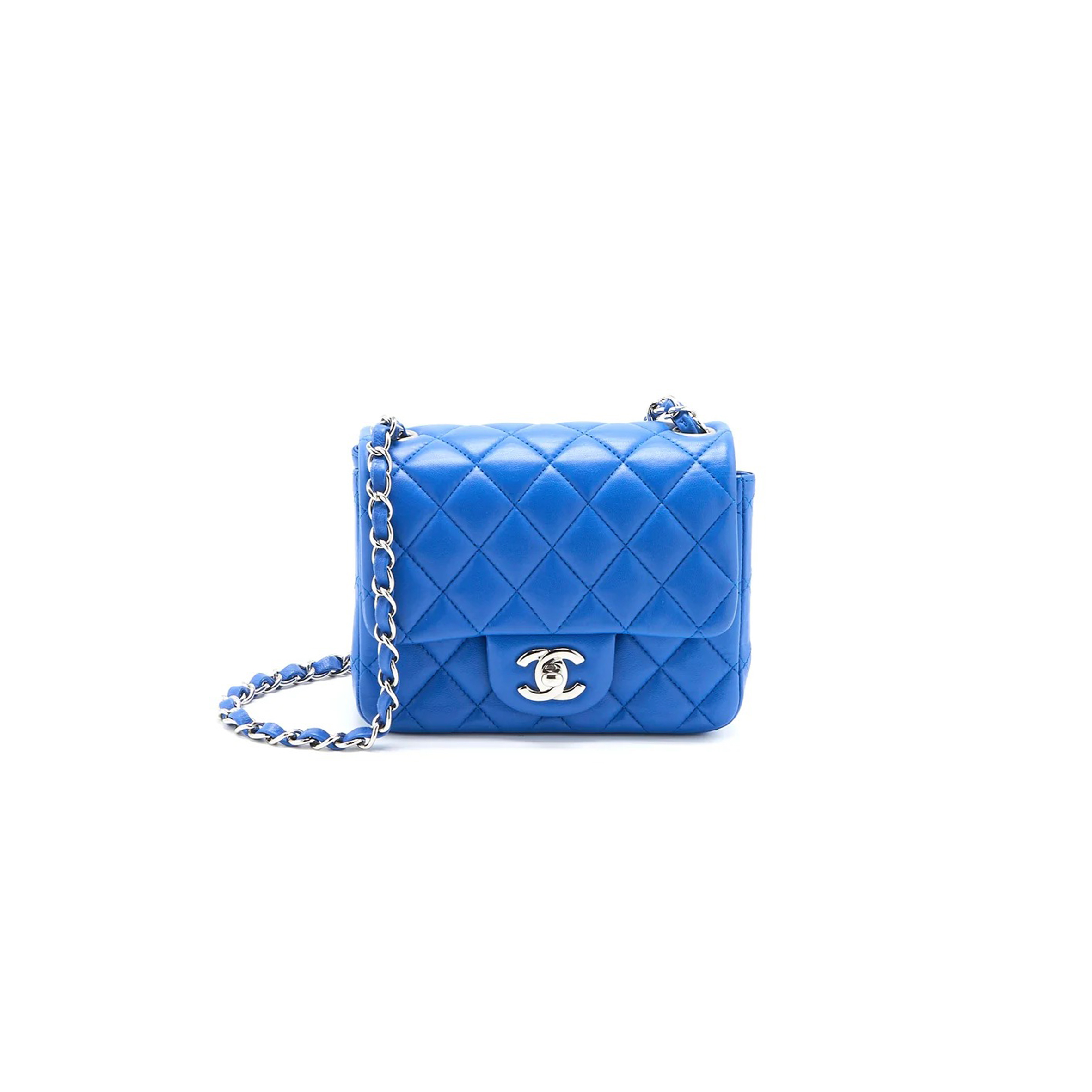 CHANEL QUILTED LAMBSKIN LEATHER CLASSIC SQUARE MINI FLAP BAG AS1115 (17*13.5*8cm)